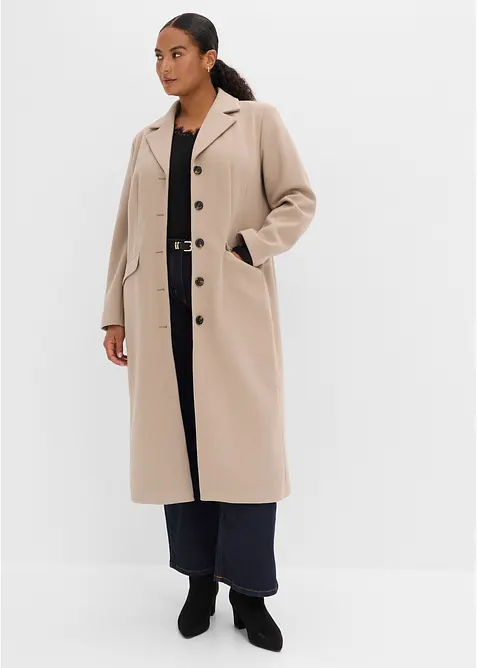 Cappotto lungo in simil lana, bonprix