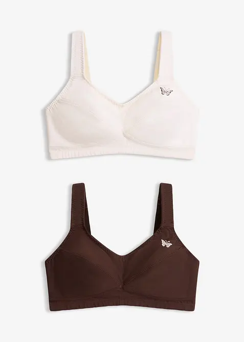 Reggiseno senza ferretto  con cotone biologico (pacco da 2), bonprix