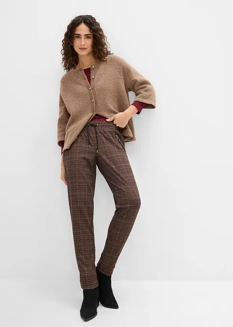 Pantaloni principe di Galles con elastico in vita, bonprix