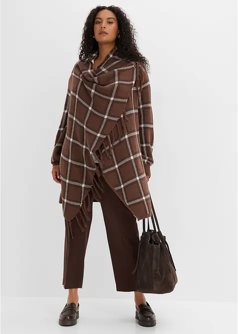 Cardigan di maglia lungo con frange, bonprix