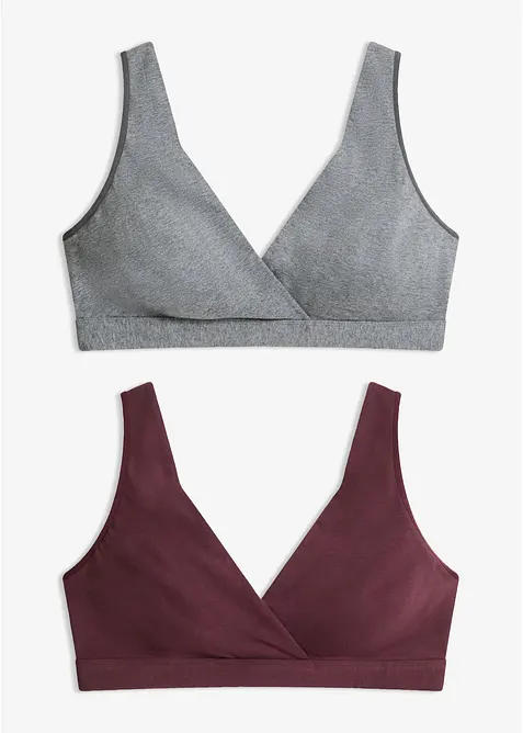Reggiseno da allattamento senza ferretto con cotone biologico (pacco da 2), bonprix