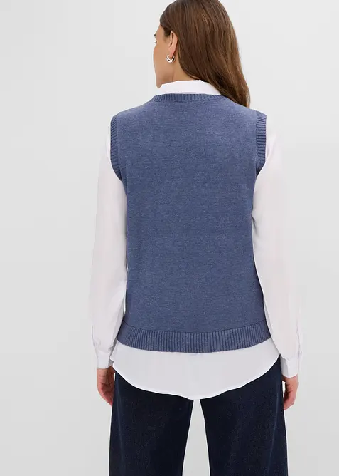 Maglione con inserto effetto camicia, bonprix