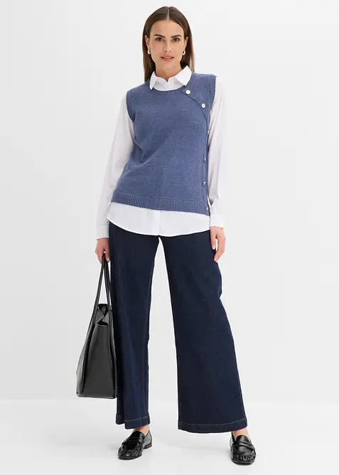 Maglione con inserto effetto camicia, bonprix