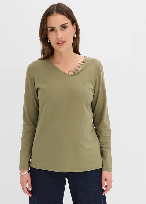 Maglia a maniche lunghe con occhielli, bonprix