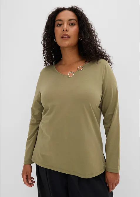 Maglia a maniche lunghe con occhielli, bonprix