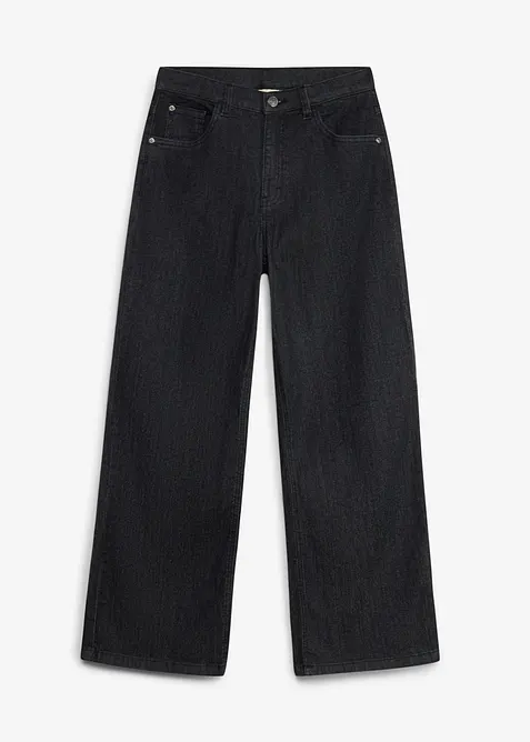 Jeans wide leg, vita media, bonprix