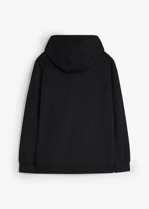 Felpa con zip e cappuccio in morbido misto cotone, bonprix