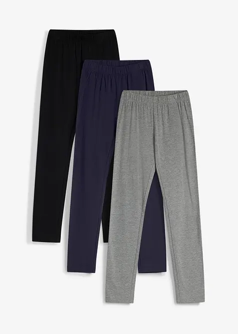 Leggings in misto cotone biologico elasticizzato (pacco da 3), bonprix