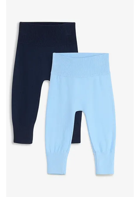 Pantaloni allungabili in morbida maglia di misto cotone (pacco da 2), bonprix