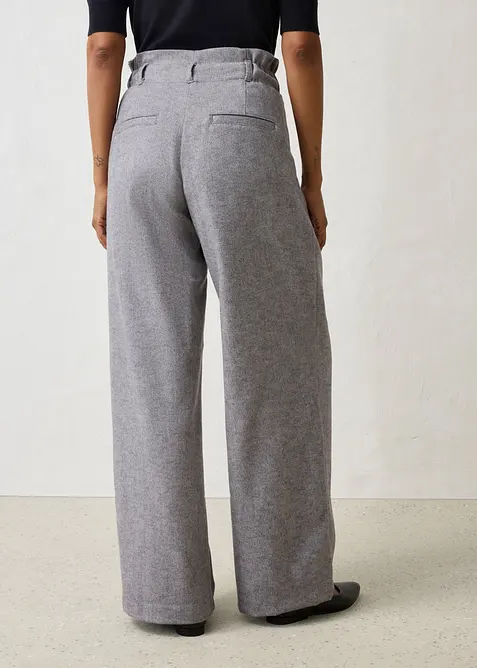 Pantaloni con pinces larghi in misto lana, bonprix