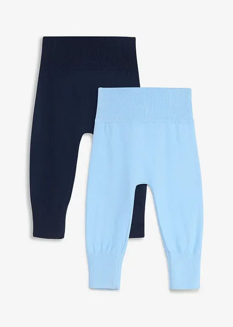 Pantaloni allungabili in morbida maglia di misto cotone (pacco da 2), bonprix