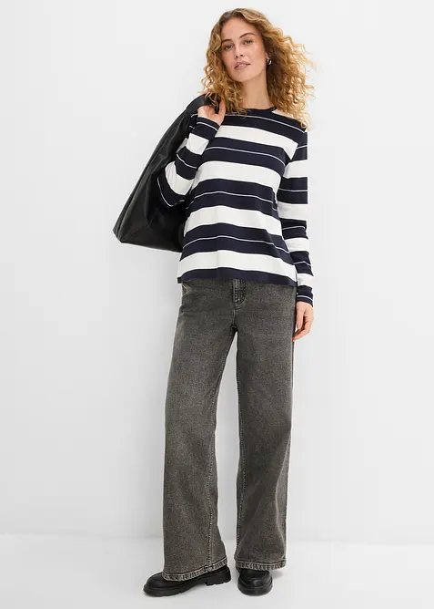 Maglia a maniche lunghe in cotone pesante, bonprix