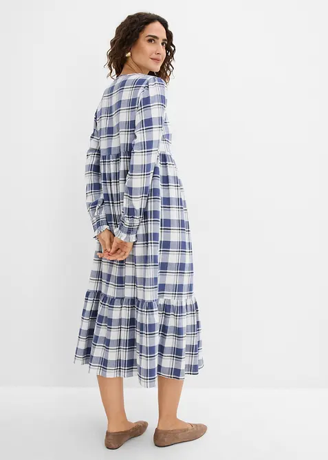 Abito midi in flanella di puro cotone, bonprix