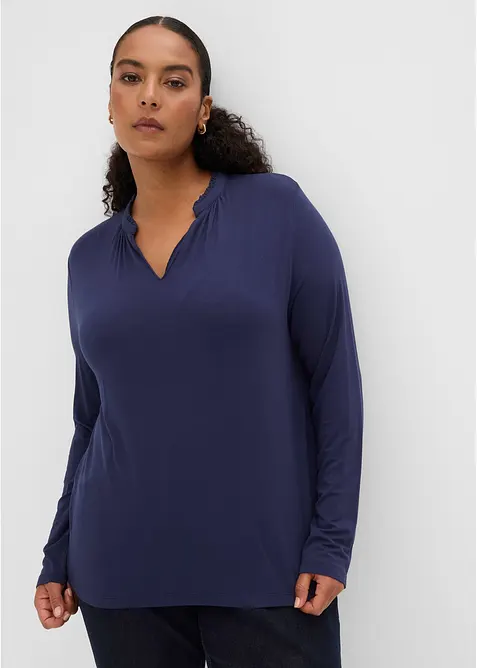 Maglia con colletto dritto, bonprix