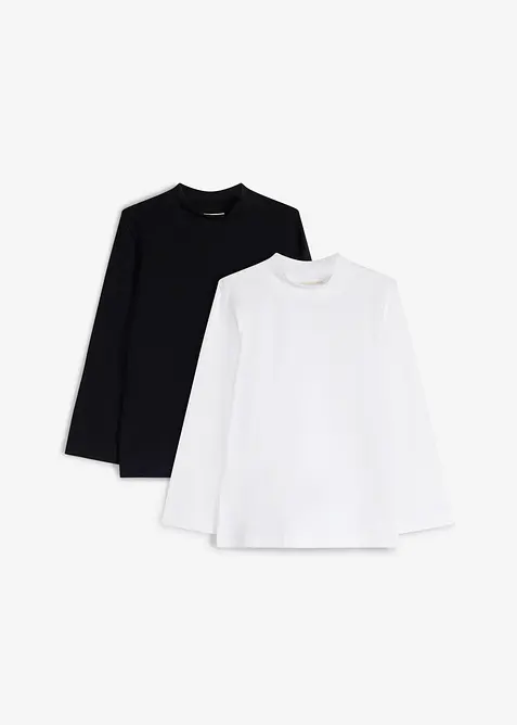 Maglia a maniche lunghe in misto cotone biologico elasticizzato (pacco da 2), bonprix