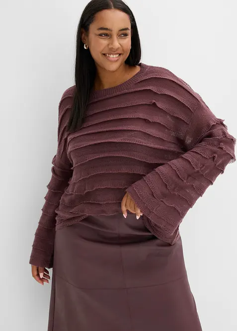 Maglione oversize semitrasperente, bonprix