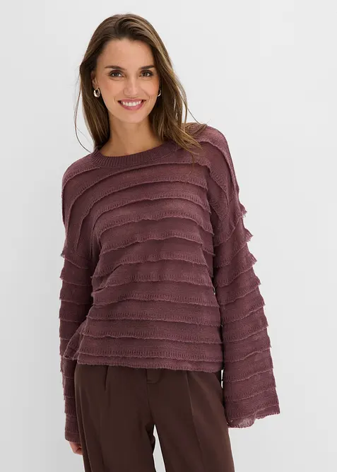 Maglione oversize semitrasperente, bonprix