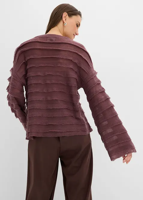Maglione oversize semitrasperente, bonprix