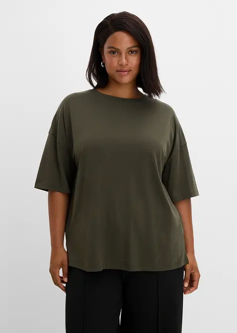 T-shirt ampia in misto cotone, bonprix