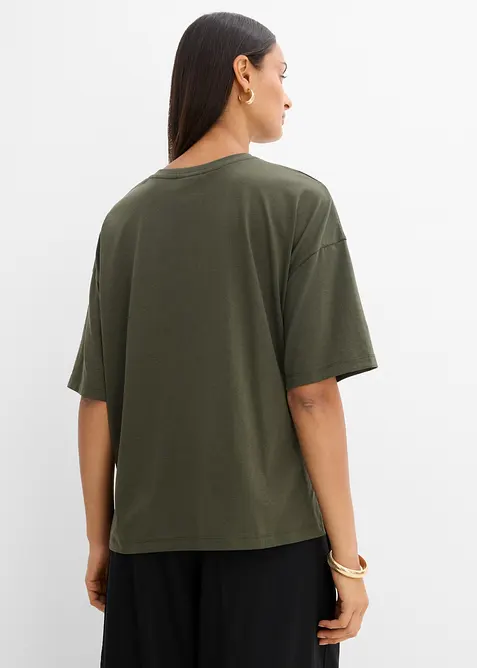 T-shirt ampia in misto cotone, bonprix