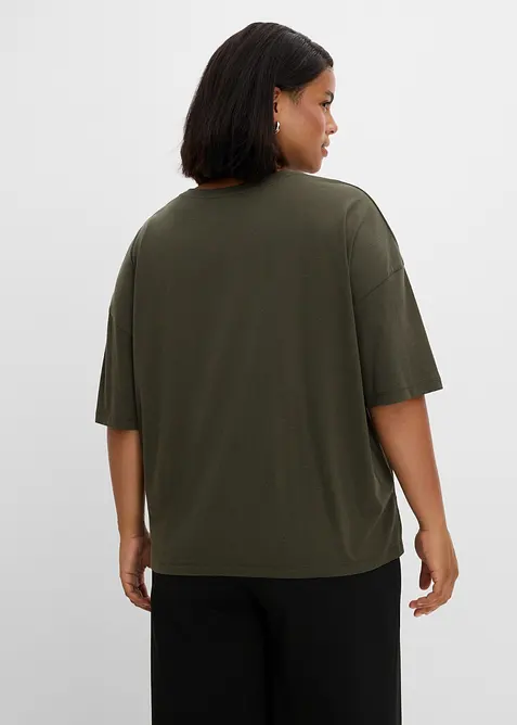 T-shirt ampia in misto cotone, bonprix