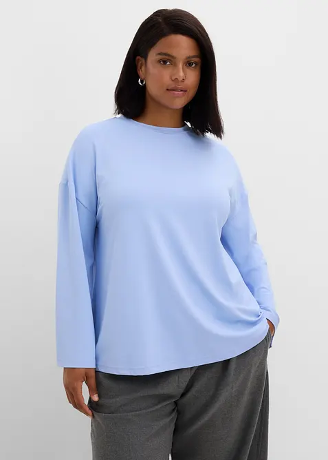 Maglia lunga in tessuto fluido, bonprix