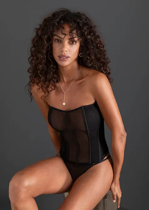 Corsetto e perizoma in rete (set 2 pezzi), bonprix