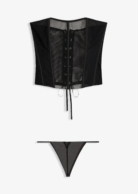 Corsetto e perizoma in rete (set 2 pezzi), bonprix