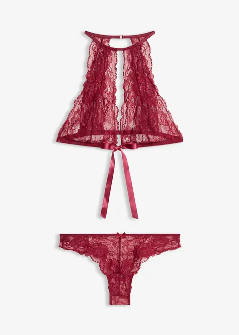 Reggiseno bustier e slip ouvert (set 2 pezzi), bonprix
