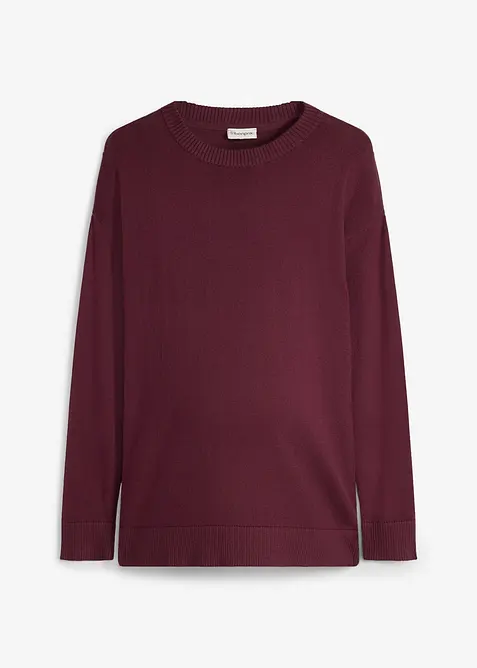 Maglione pr&eacute;maman in morbido cotone biologico con spacchi per l'allattamento, bonprix