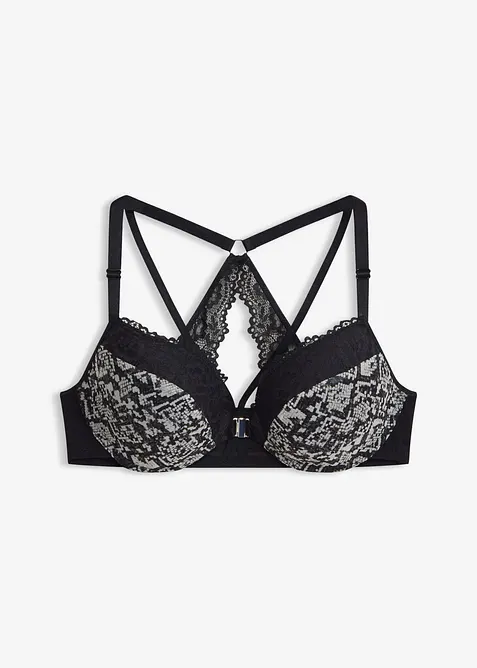 Reggiseno pitonato con coppe preformate e chiusura anteriore, bonprix