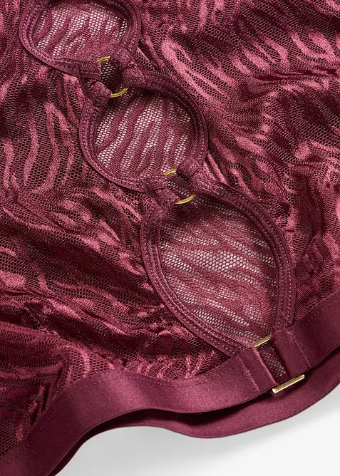 Reggiseno e slip ouvert con accessori dorati (set 2 pezzi), bonprix