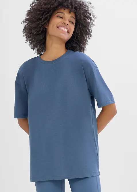 T-shirt per sport oversize con cotone, ad asciugatura rapida, bonprix