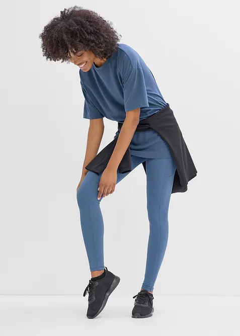 T-shirt per sport oversize con cotone, ad asciugatura rapida, bonprix