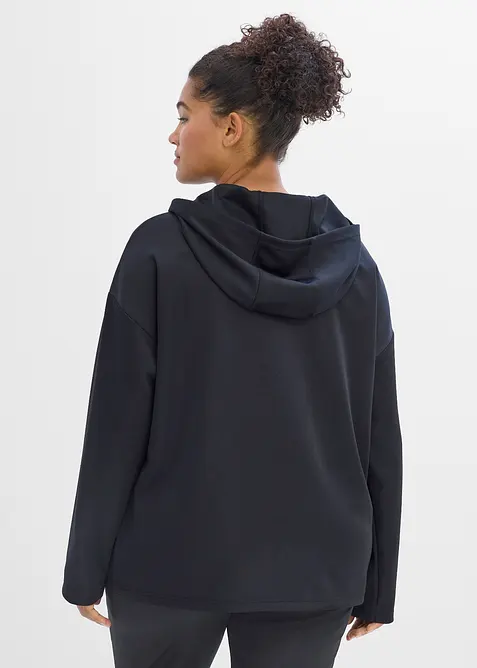 Felpa sportiva oversize ad asciugatura rapida con cappuccio, bonprix