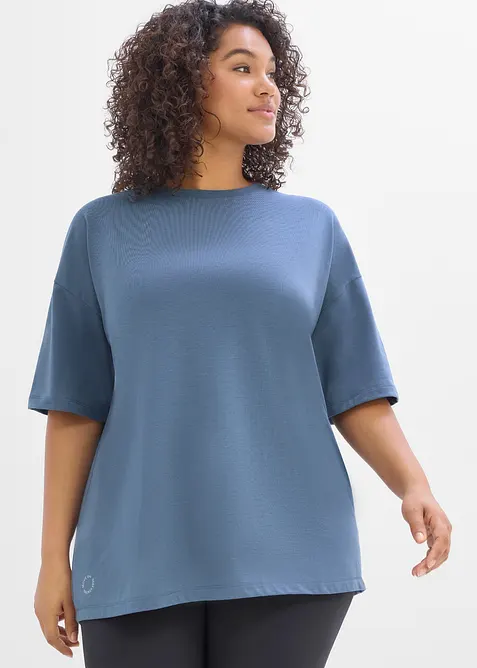 T-shirt per sport oversize con cotone, ad asciugatura rapida, bonprix
