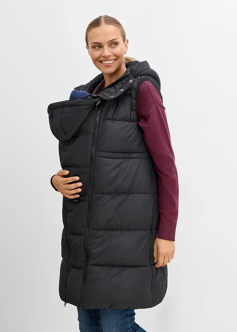 Gilet pr&eacute;maman lungo 3 in 1 con inserto babywearing (set 2 pezzi), bonprix
