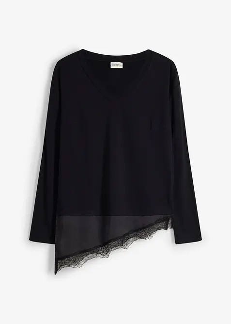 Maglia pr&eacute;maman / da allattamento 2 in 1 con pizzo, bonprix