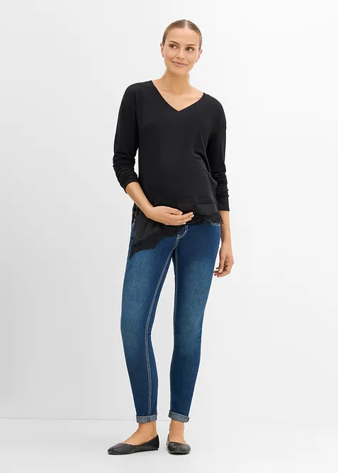 Maglia pr&eacute;maman / da allattamento 2 in 1 con pizzo, bonprix