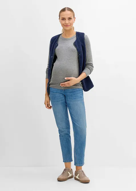 Mom jeans pr&eacute;maman 2 in 1 per la gravidanza e oltre, cropped, bonprix