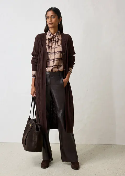 Cardigan lungo con percentuale di morbida lana, bonprix