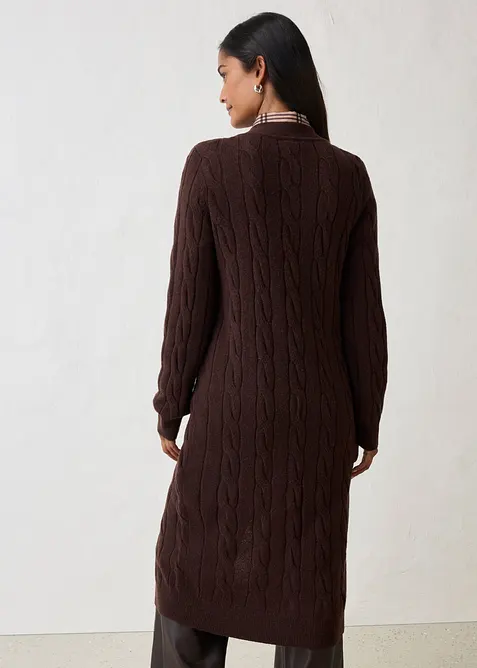Cardigan lungo con percentuale di morbida lana, bonprix