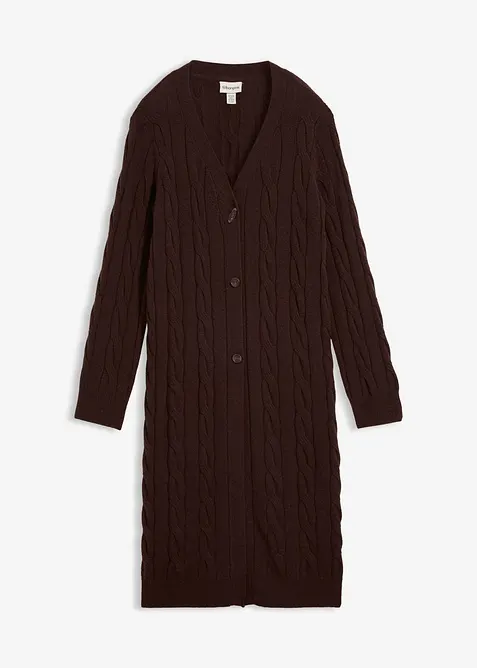 Cardigan lungo con percentuale di morbida lana, bonprix