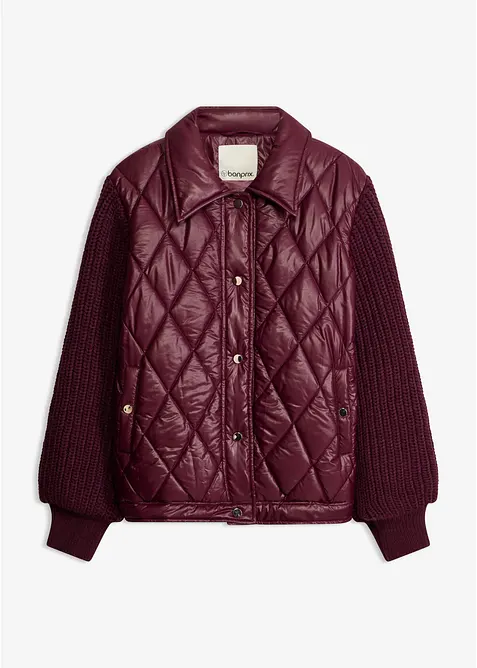Bomber trapuntato con maniche in maglia, bonprix