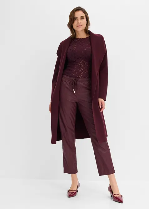 Pantaloni in similpelle con elastico in vita, bonprix