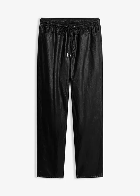 Pantaloni in similpelle con elastico in vita, bonprix