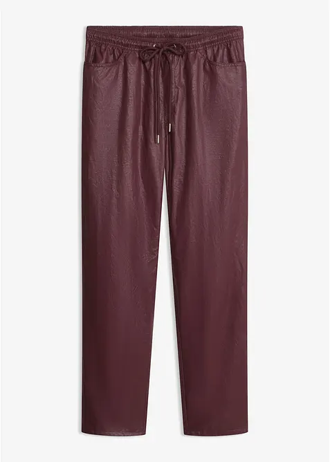 Pantaloni in similpelle con elastico in vita, bonprix