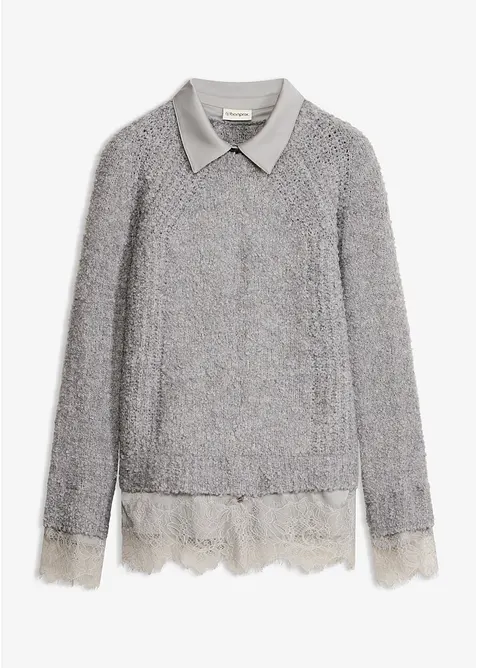 Maglione con inserto a camicia, bonprix