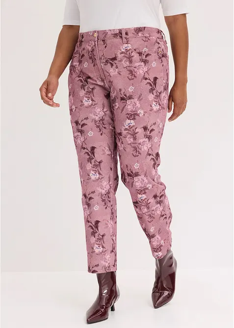 Pantaloni in twill con fantasia a fiori, bonprix