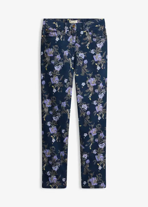 Pantaloni in twill con fantasia a fiori, bonprix